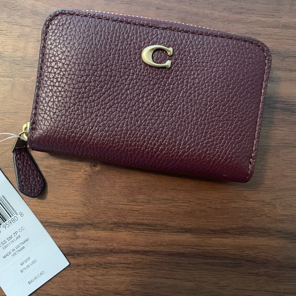 Coach Merlot essential small zip wallet - Picture 1 of 5